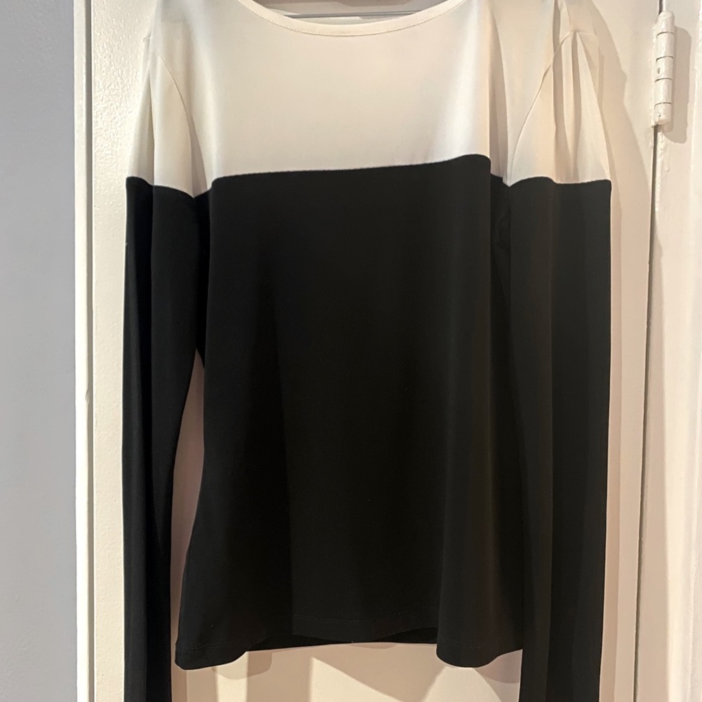 Calvin Klein White and Black Long Sleeve Small